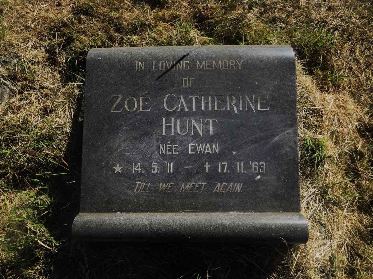 HUNT Zoe Catherine nee EWAN 1911-1963