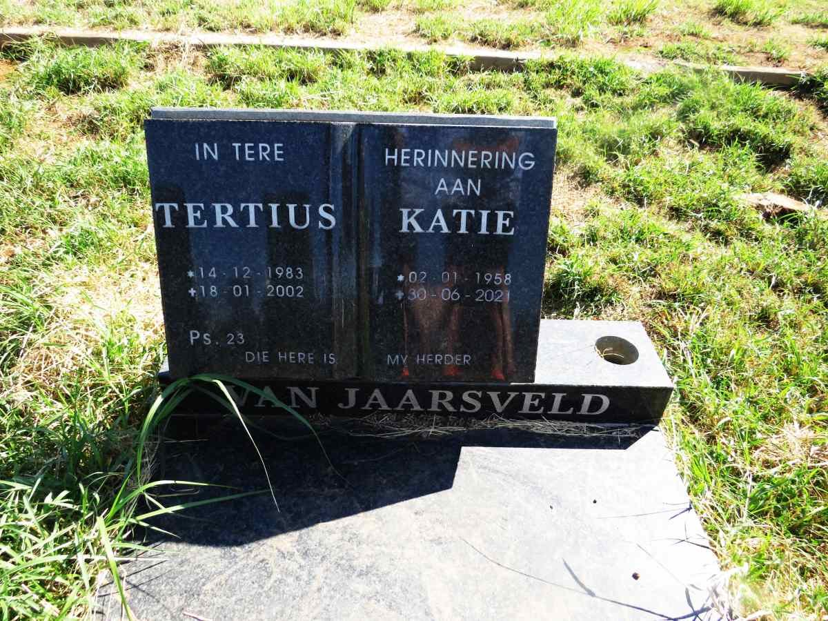 JAARSVELD Katie, van 1958-2021 :: JAARSVELD Tertius, van 1983-2002