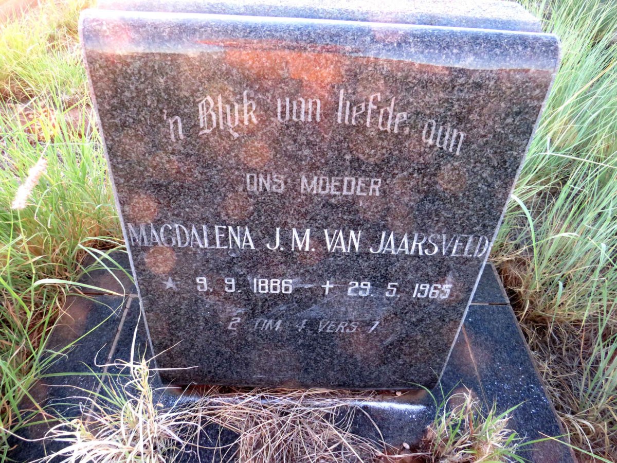 JAARSVELD Magdalena J.M., van 1886-1965