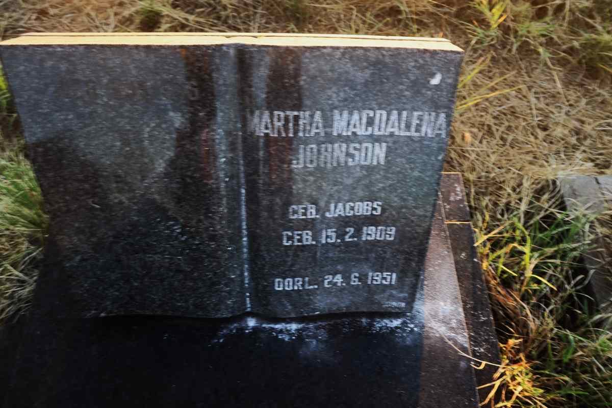JOHNSON Martha Magdalena nee JACOBS 1909-1951