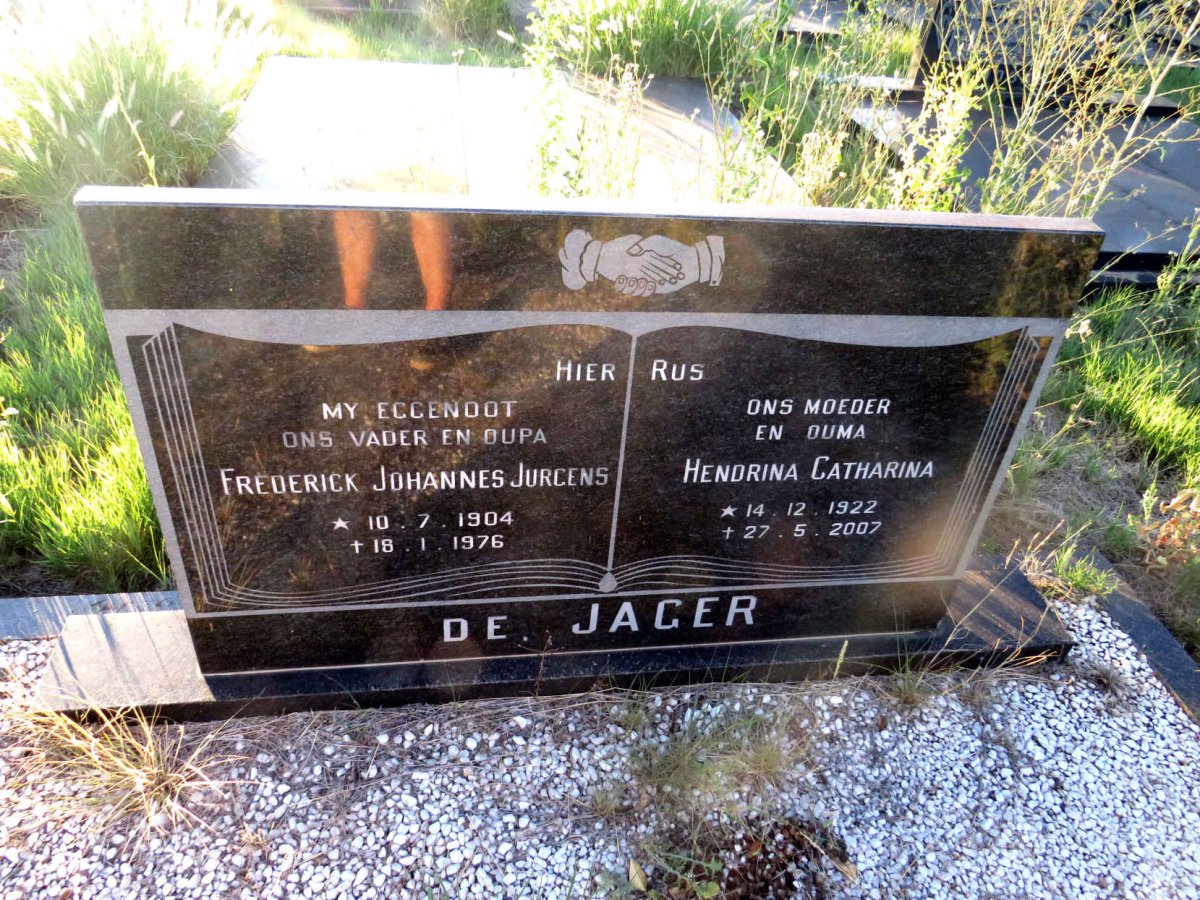 JAGER Frederick Johannes Jurgens, de 1904-1976 & Hendrina Catharina 1922-2007