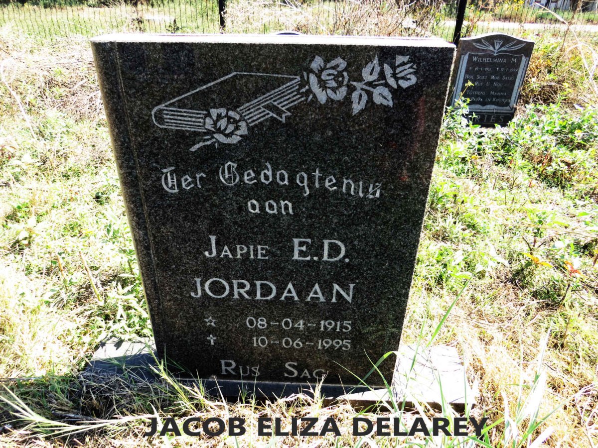 JORDAAN Jacob Eliza Delarey 1915-1995