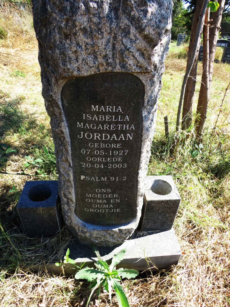 JORDAAN Maria Isabella Magaretha 1927-2003