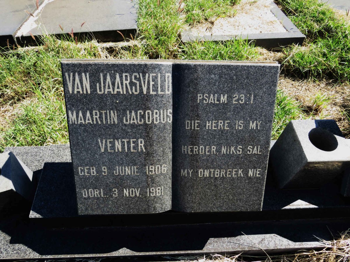 JAARSVELD Maartin Jacobus Venter, van 1906-1981