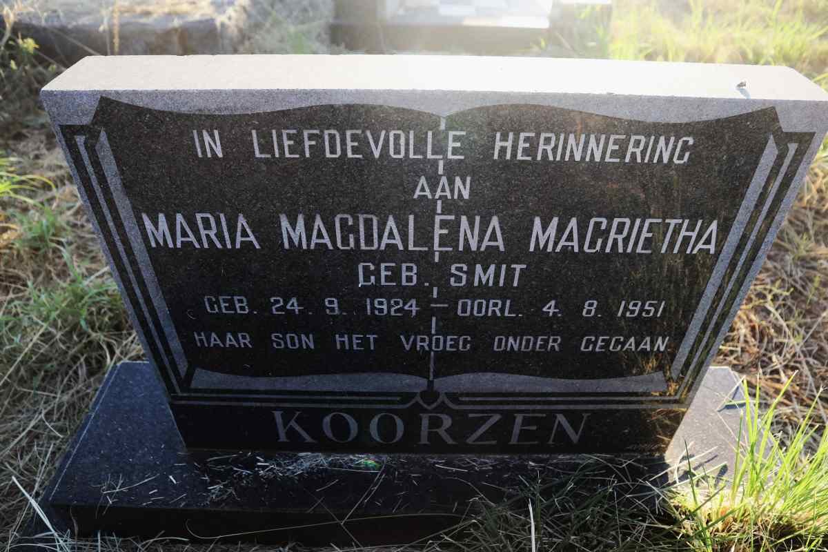 KOORZEN Maria Magdalena Magrietha nee SMIT 1924-1951