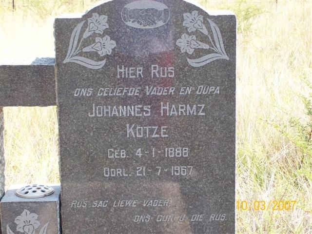 KOTZE Johannes Harmz 1888-1967