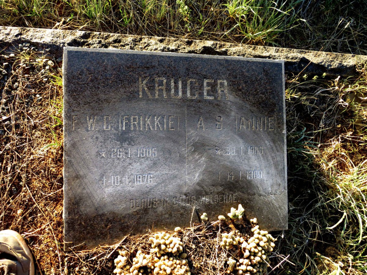 KRUGER F. W.C. 1905-1976 & A.S. 1906-1980