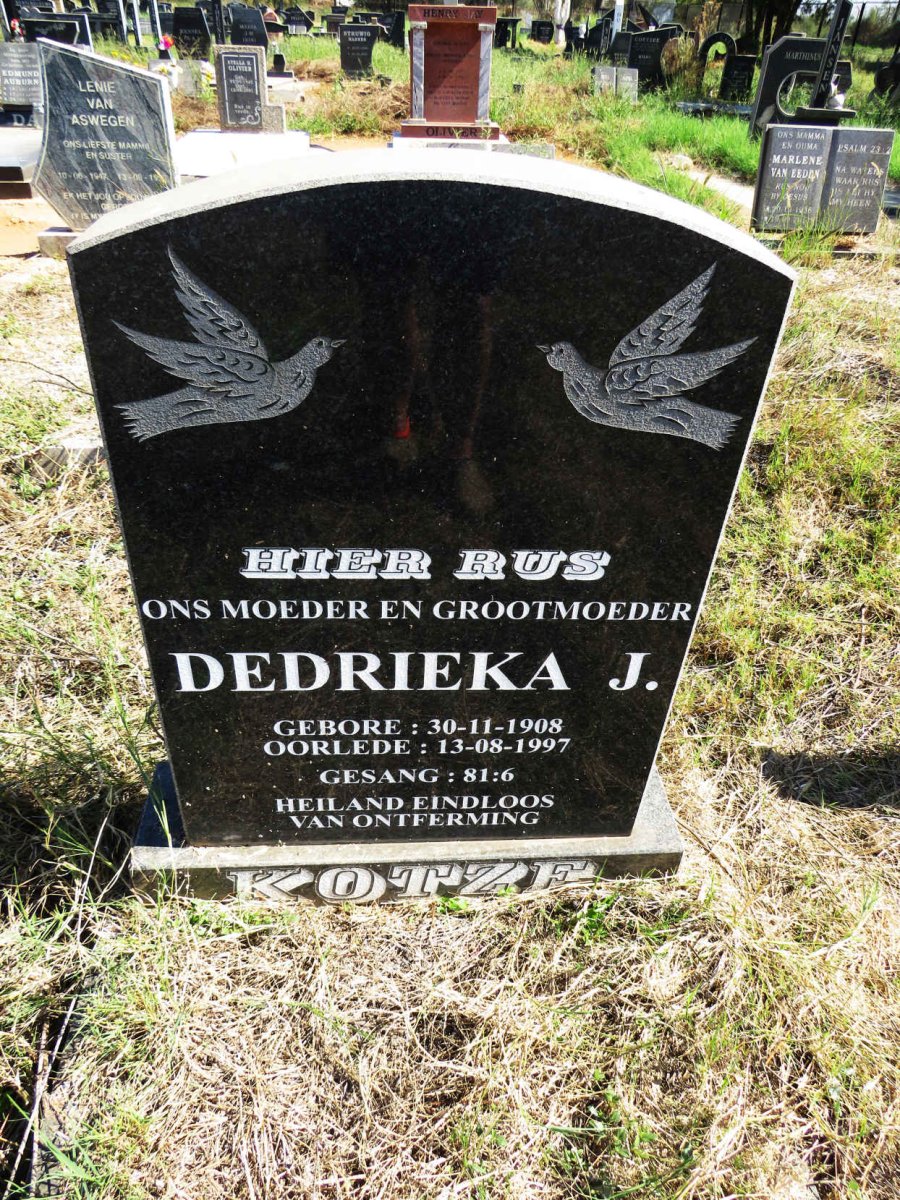 KOTZE Dedrieka J. 1908-1997