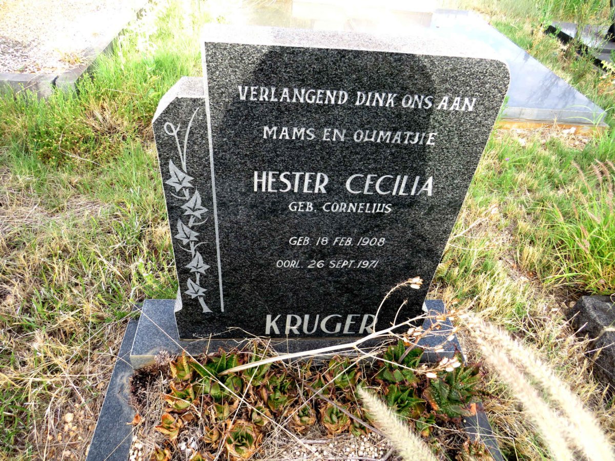 KRUGER Hester Cecilia nee CORNELIUS 1908-1971