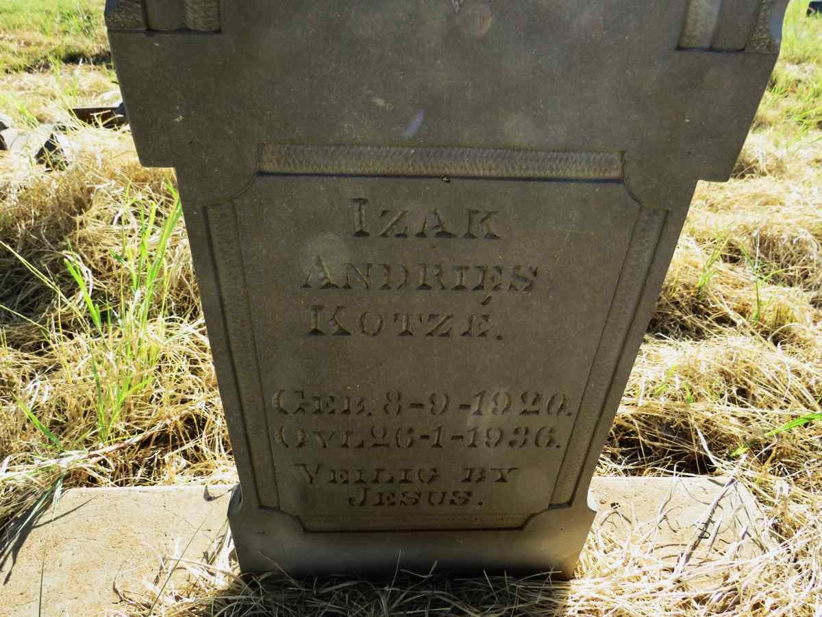 KOTZE Izak Andries 1920-1936