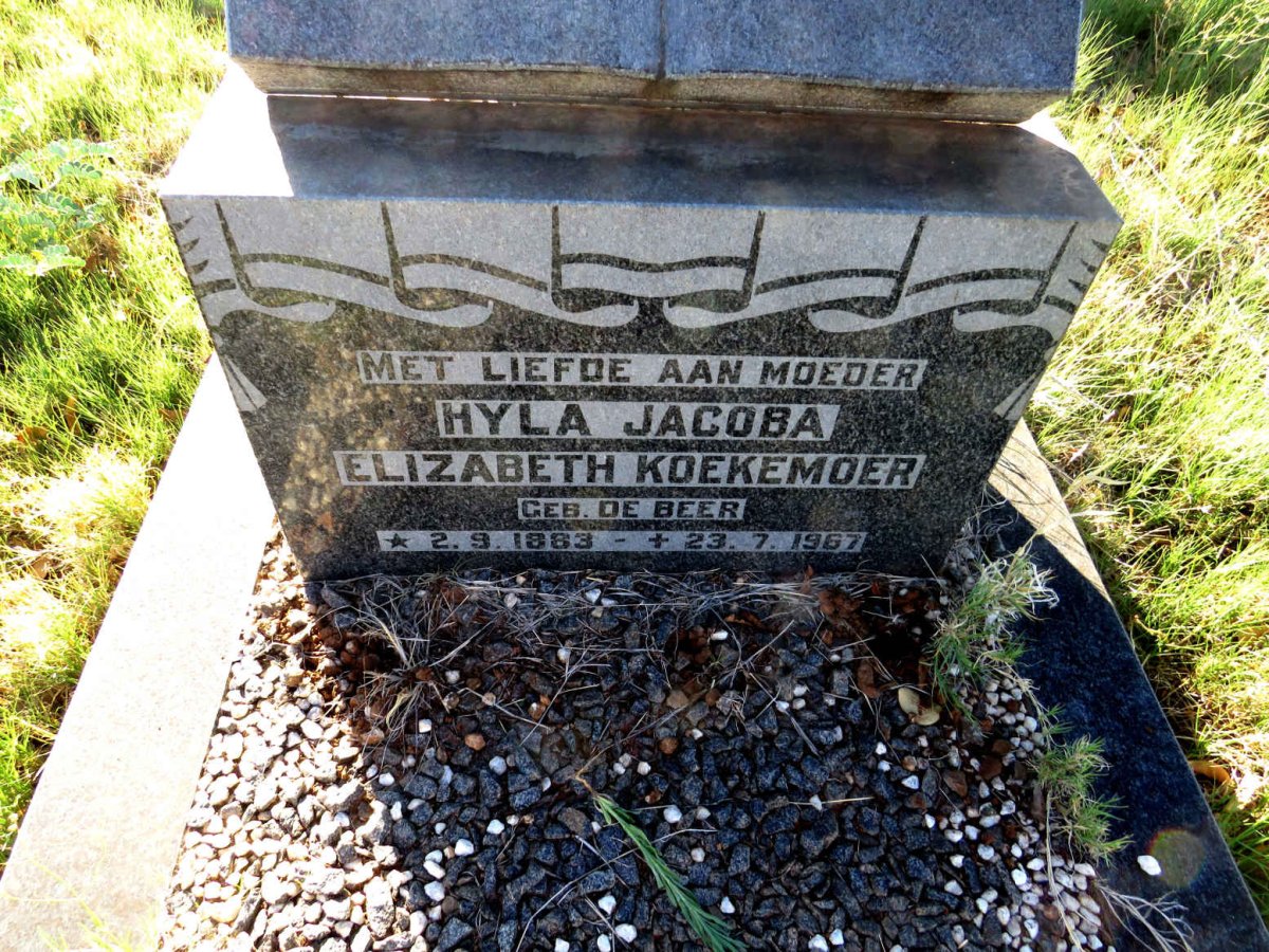 KOEKEMOER Hyla Jacoba Elizabeth nee DE BEER 1883-1967