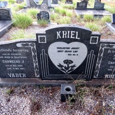 KRIEL Cornelius J. 1883-1965 & Carolina F.C. 1885-1981