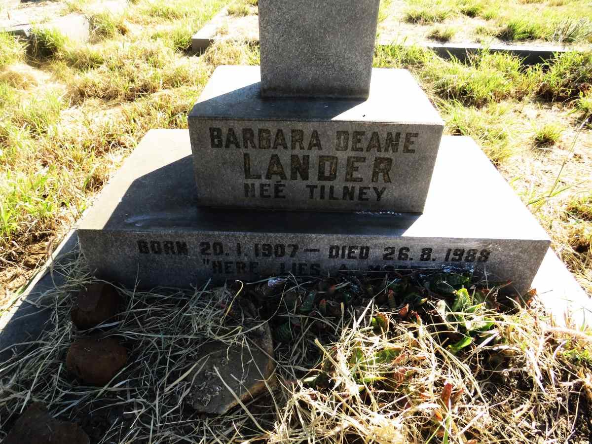 LANDER Barbara Deane nee TILNEY 1907-1988