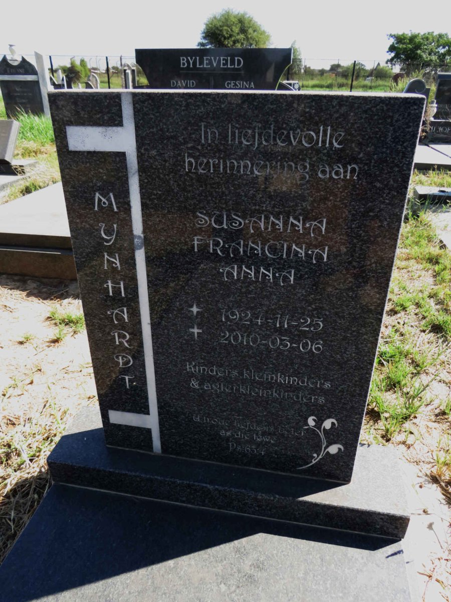 MYNHARDT Susanna Francina Anna 1924-2010