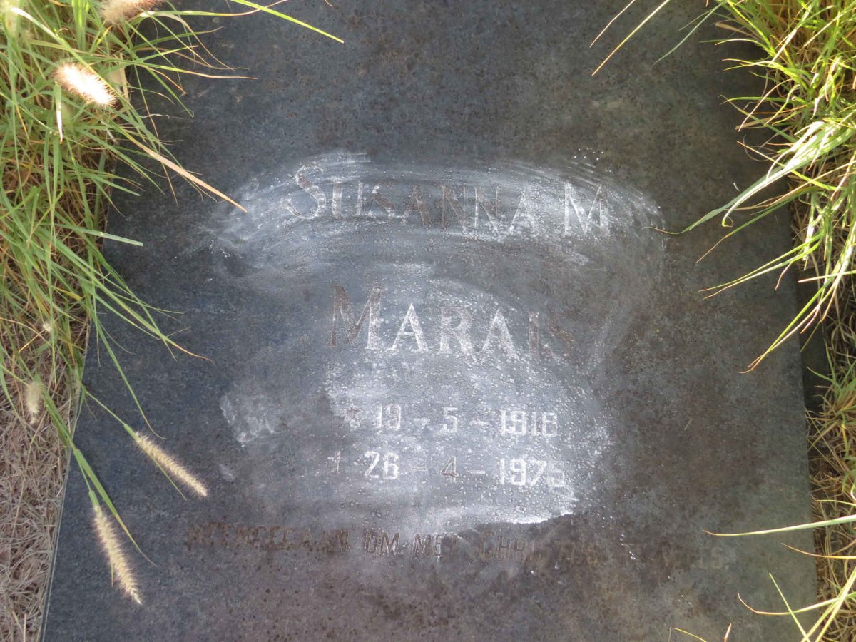 MARAIS Susanna M. 1916-1975
