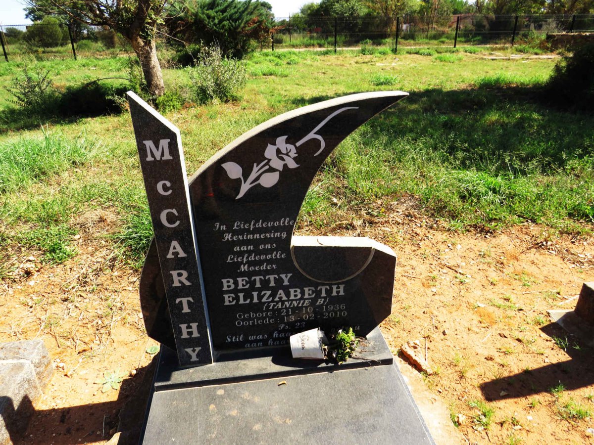 MCCARTHY Betty Elizabeth 1936-2010