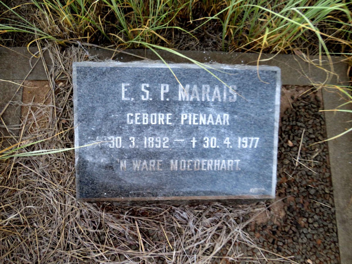 MARAIS E.S.P. nee PIENAAR 1892-1977
