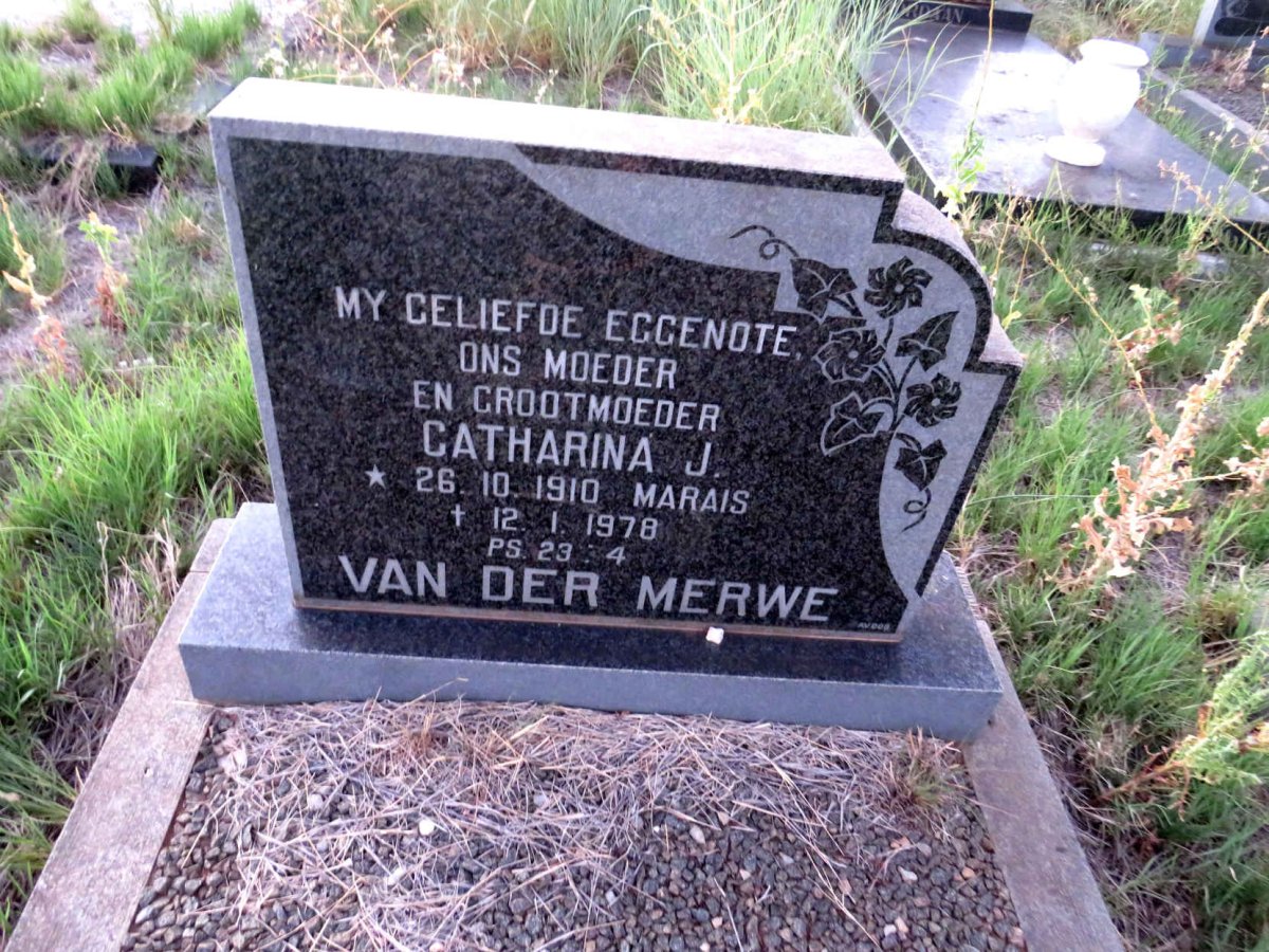 MERWE Catharina J., van der nee MARAIS 1910-1978