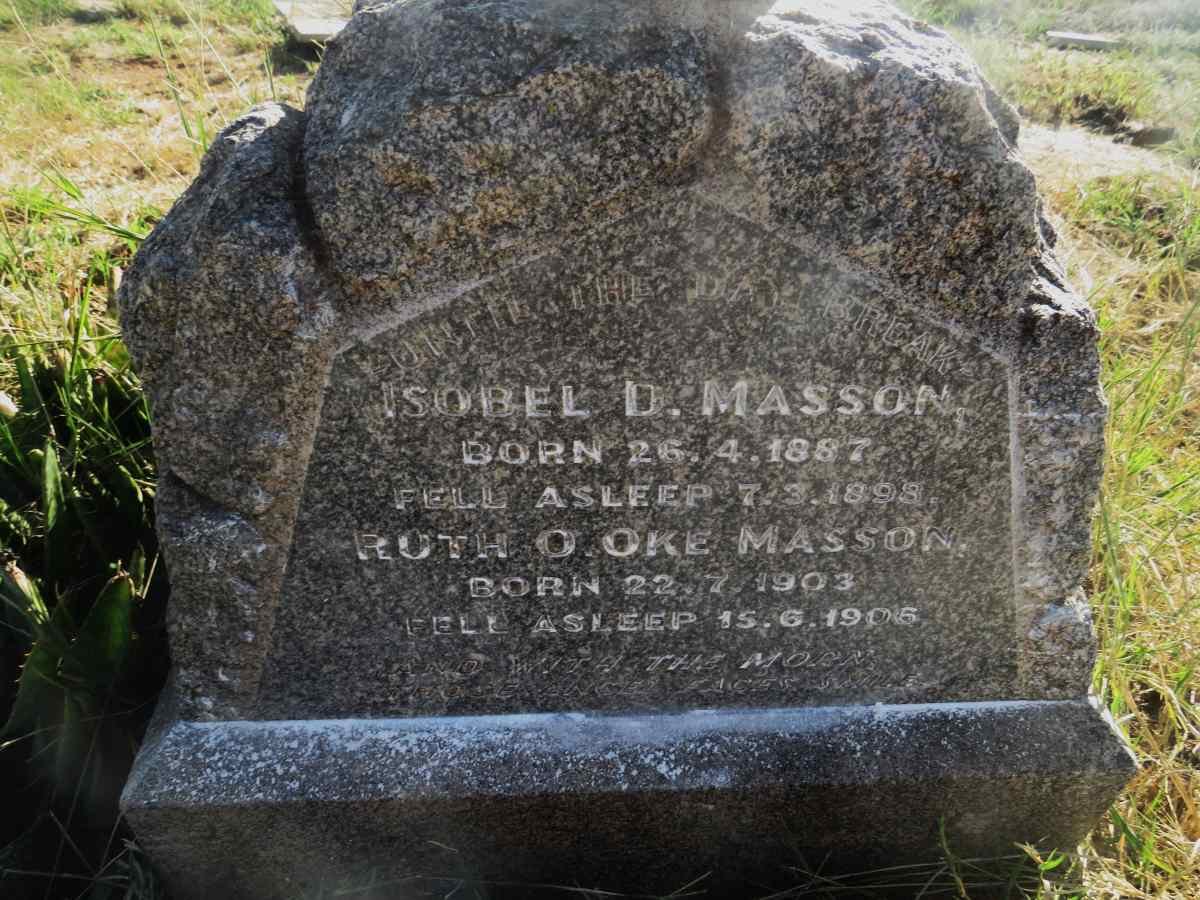 MASSON Isobel D. 1887-1898 :: MASSON Ruth O. Oke 1903-1906