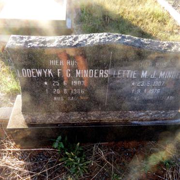MINDERS Lodewyk F.G. 1903-1986 & Lettie M.J. 1907-1976
