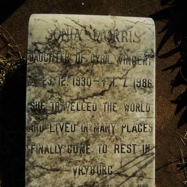 MORRIS Sonia nee VINCENT 1930-1986