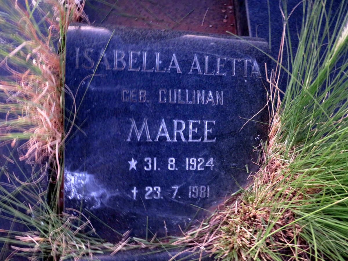 MAREE Isabella Aletta nee CULLINAN 1924-1981
