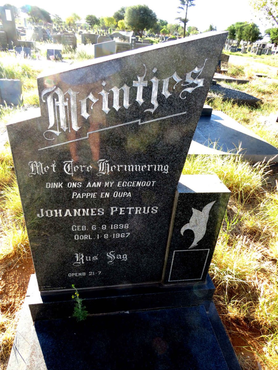 MEINTJES Johannes Petrus 1898-1967