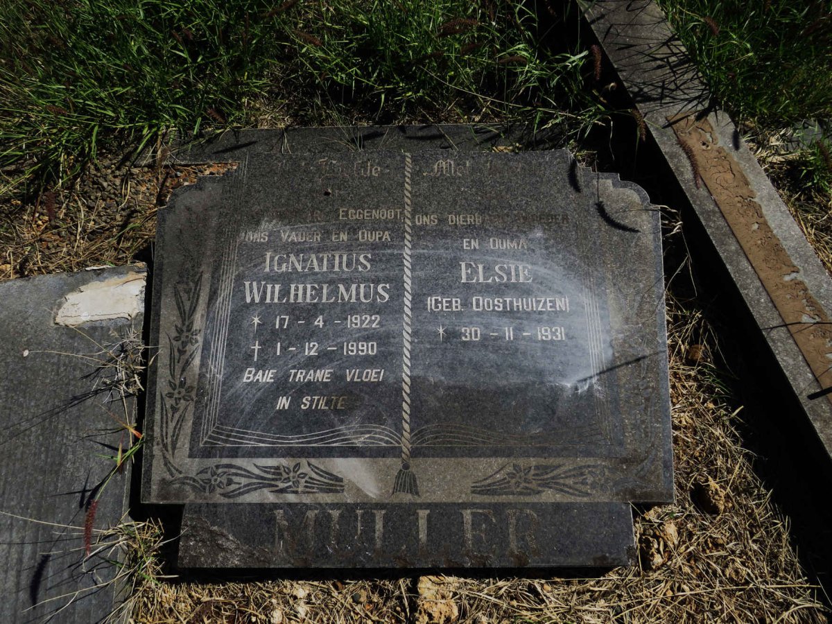 MULLER Ignatius Wilhelmus 1922-1990 & Elsie OOSTHUIZEN 1931-