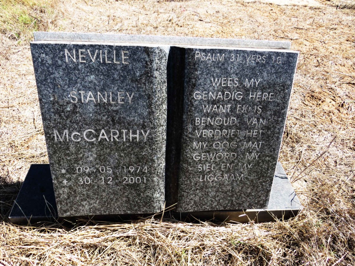 MCCARTHY Neville Stanley 1974-2001