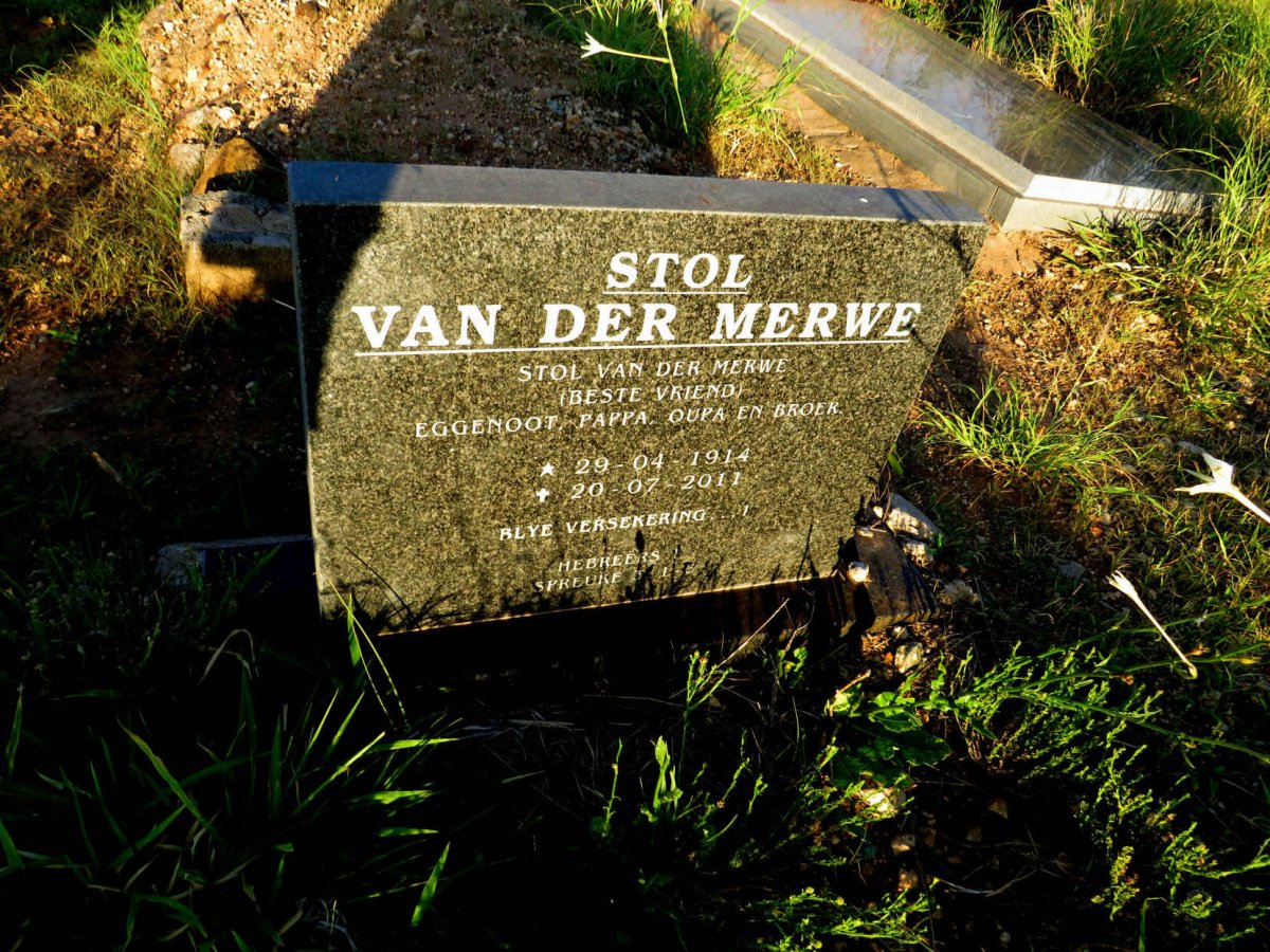 MERWE Stol, van der 1914-2011