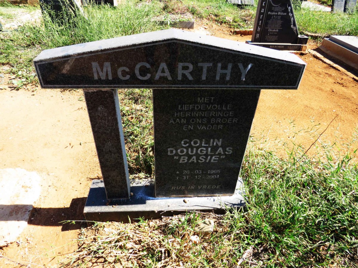 MCCARTHY Colin Douglas 1965-2004