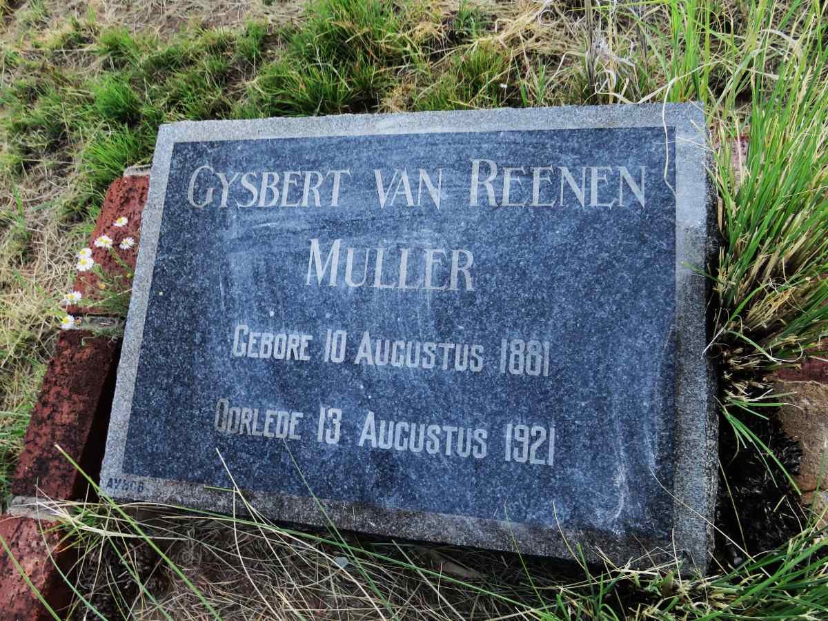 MULLER Gysbert van Reenen 1881-1921