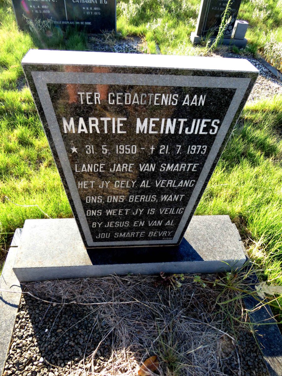 MEINTJIES Martie 1950-1973