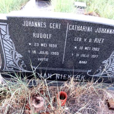 NIEKERK Johannes Gert Rudolf 1898-1985 & Catharina Johanna v.d. RIET 1903-1977