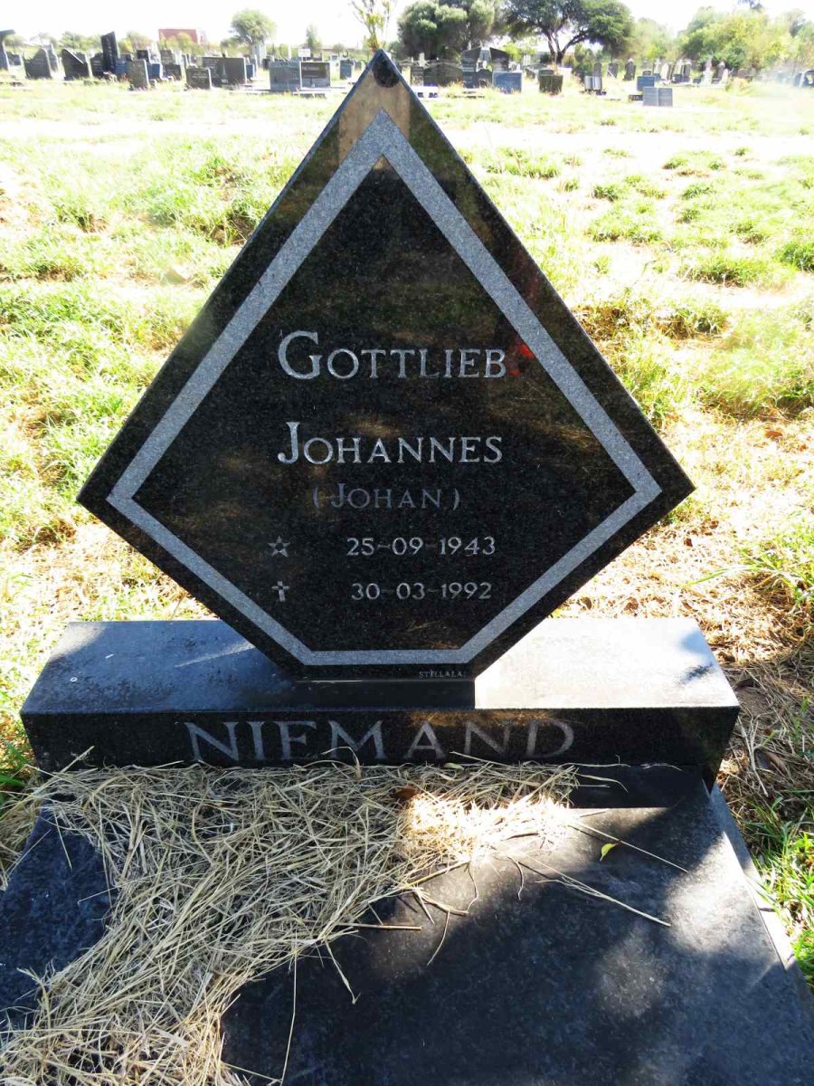 NIEMAND Gottlieb Johannes 1943-1992