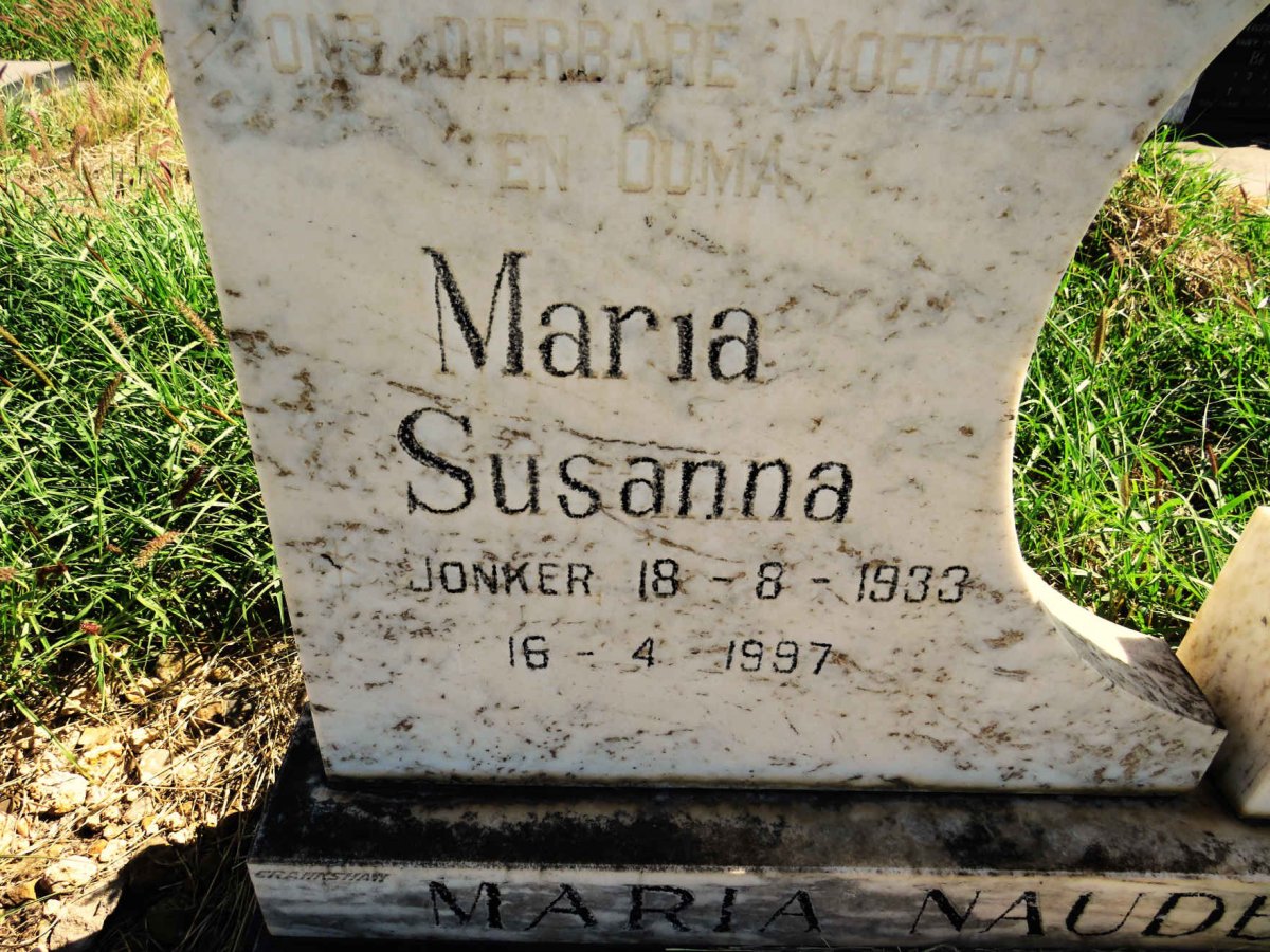NAUDE Maria Susanna nee JONKER 1933-1997