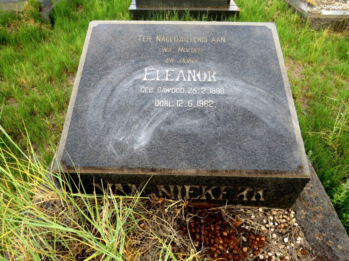 NIEKERK Eleanor, van nee CAWOOD 1888-1962