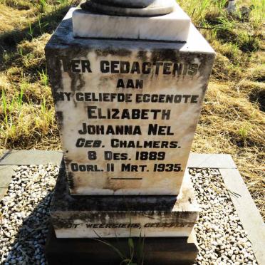 NEL Elizabeth Johanna nee CHALMERS 1889-1935