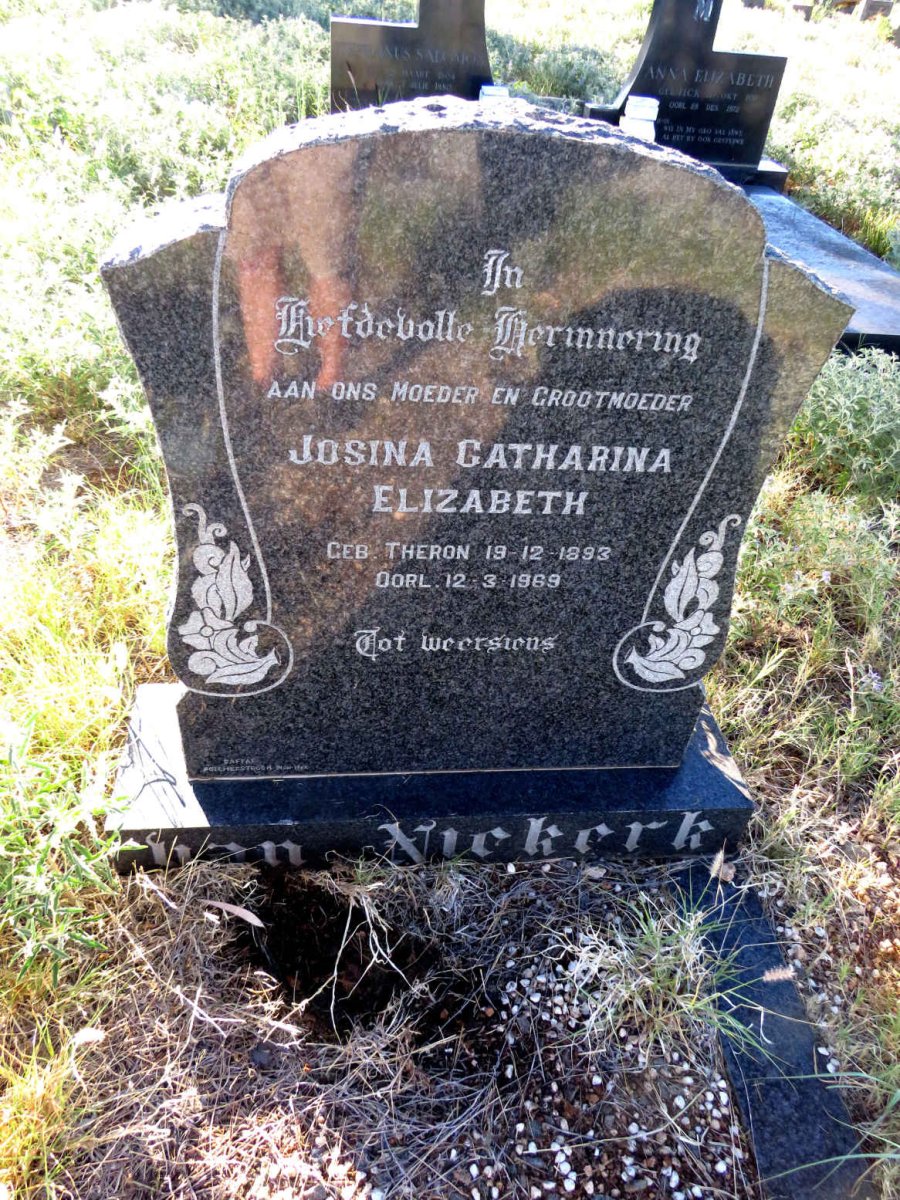 NIEKERK Josina Catharina Elizabeth, van nee THERON 1893-1969