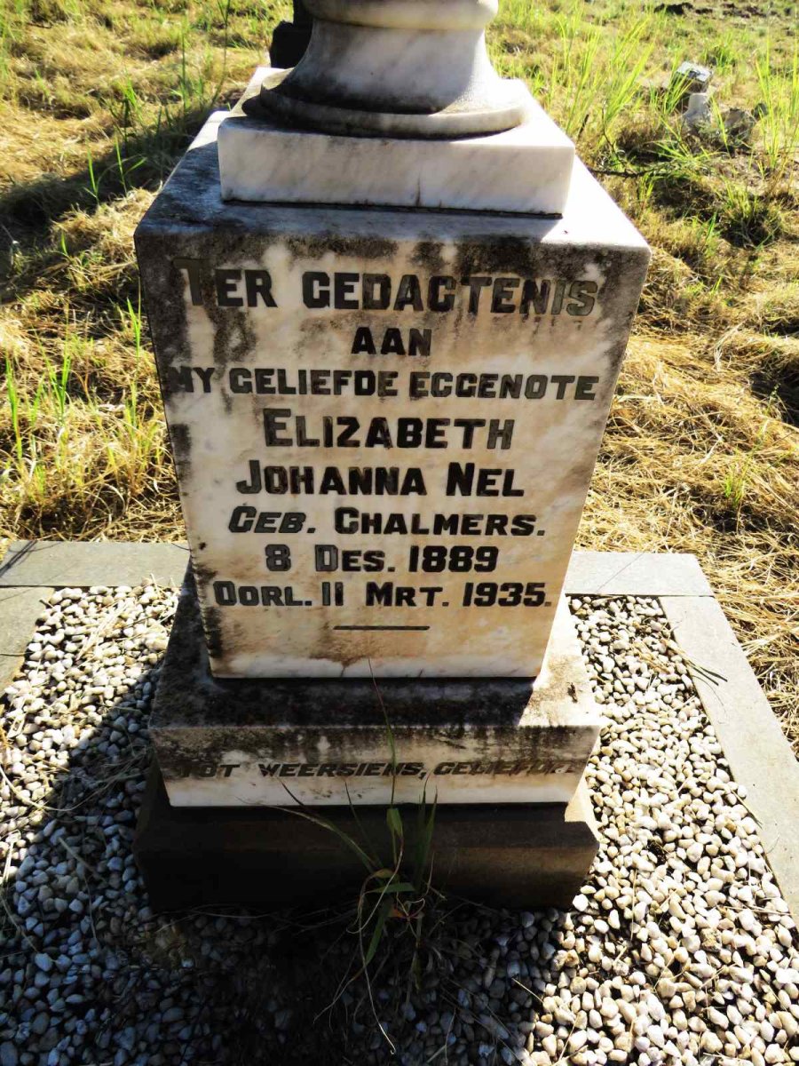 NEL Elizabeth Johanna nee CHALMERS 1889-1935