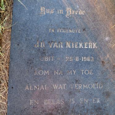 NIEKERK Jo, van -1983