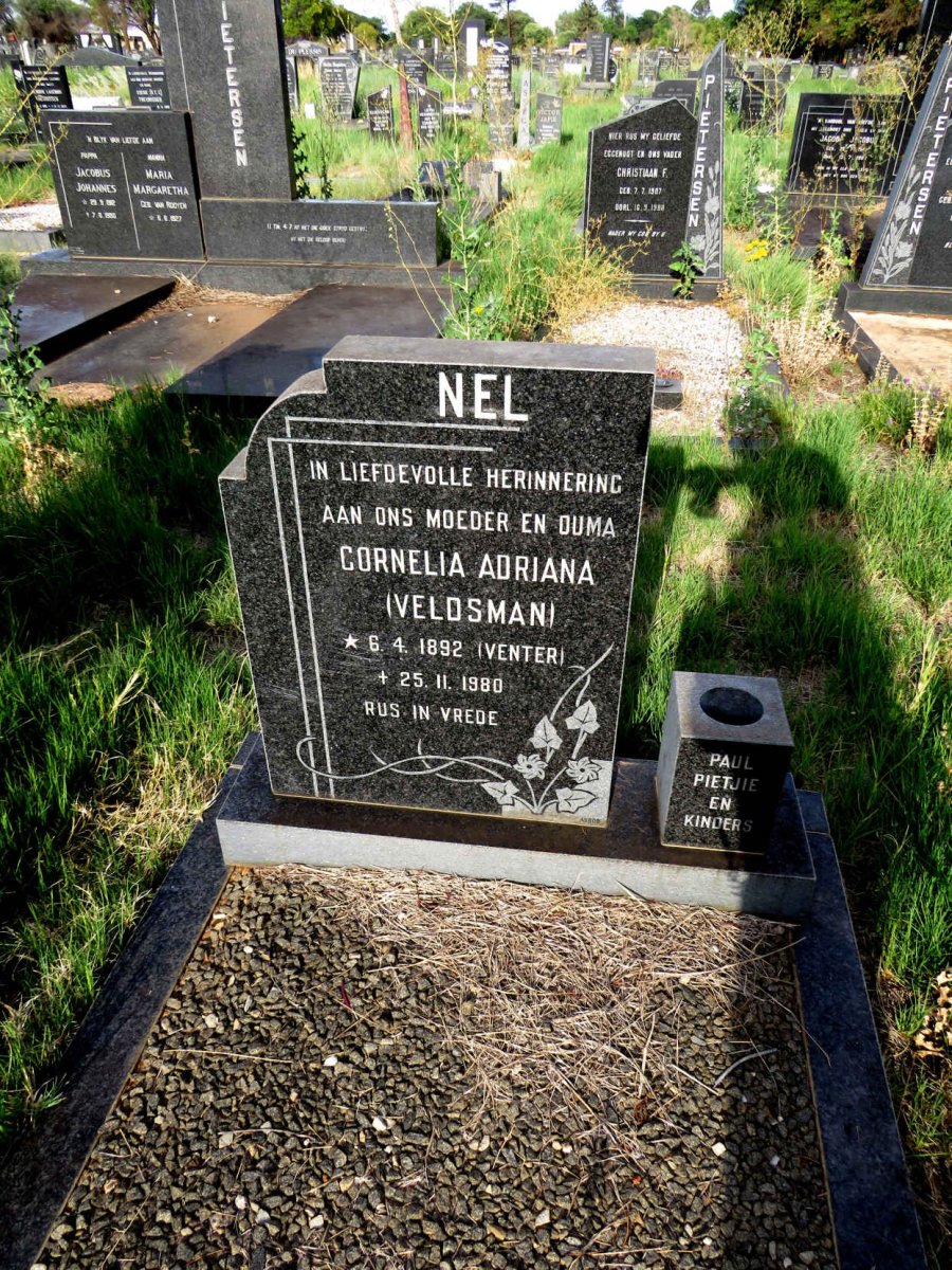 NEL Cornelia Adriana voorheen VELDSMAN nee VENTER 1892-1980