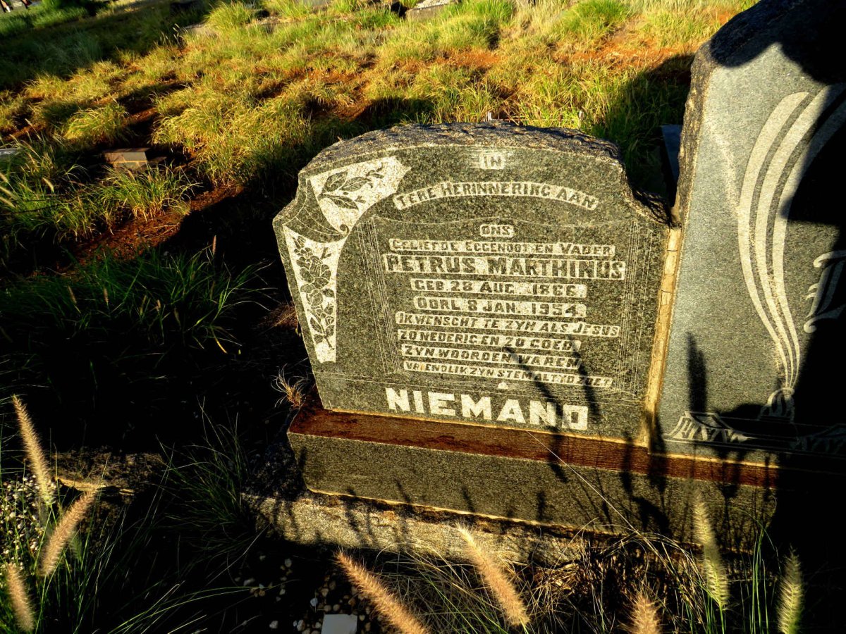 NIEMAND Petrus Marthinus 1866-1954 & Martha Catharina nee BRINK 1876-1957_1