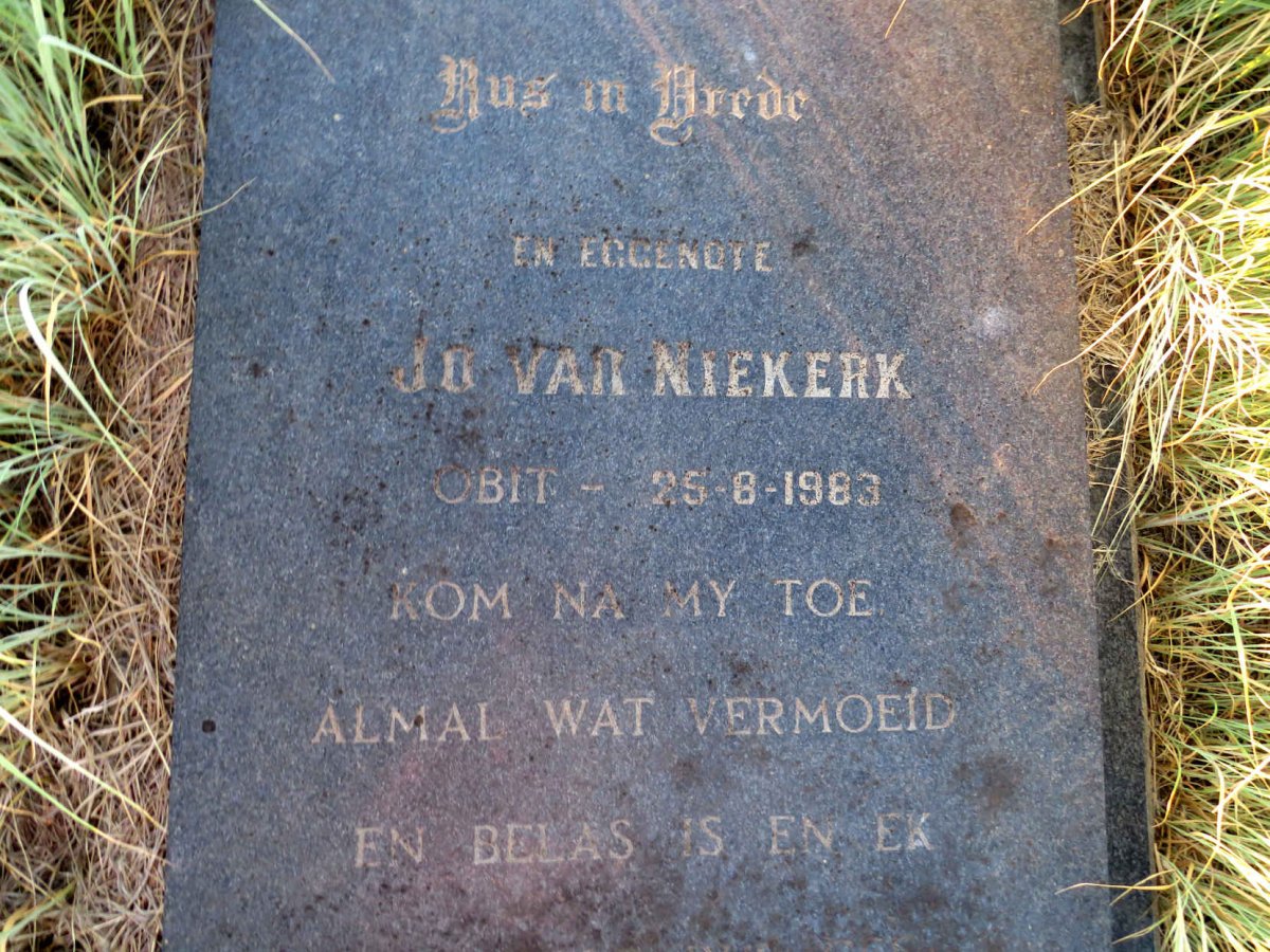 NIEKERK Jo, van -1983