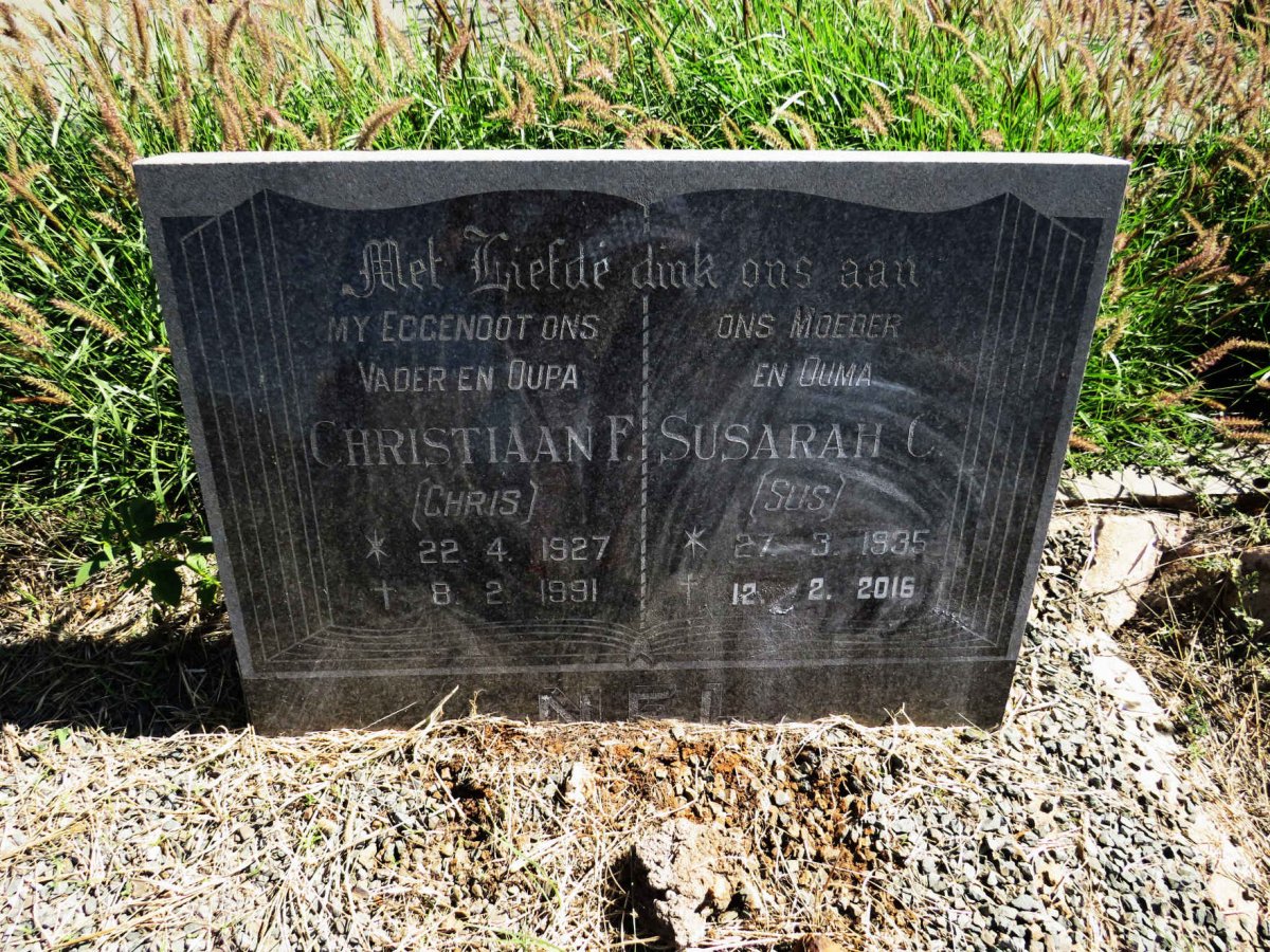 NEL Christiaan F. 1927-1991 & Susarah C. 1935-2016
