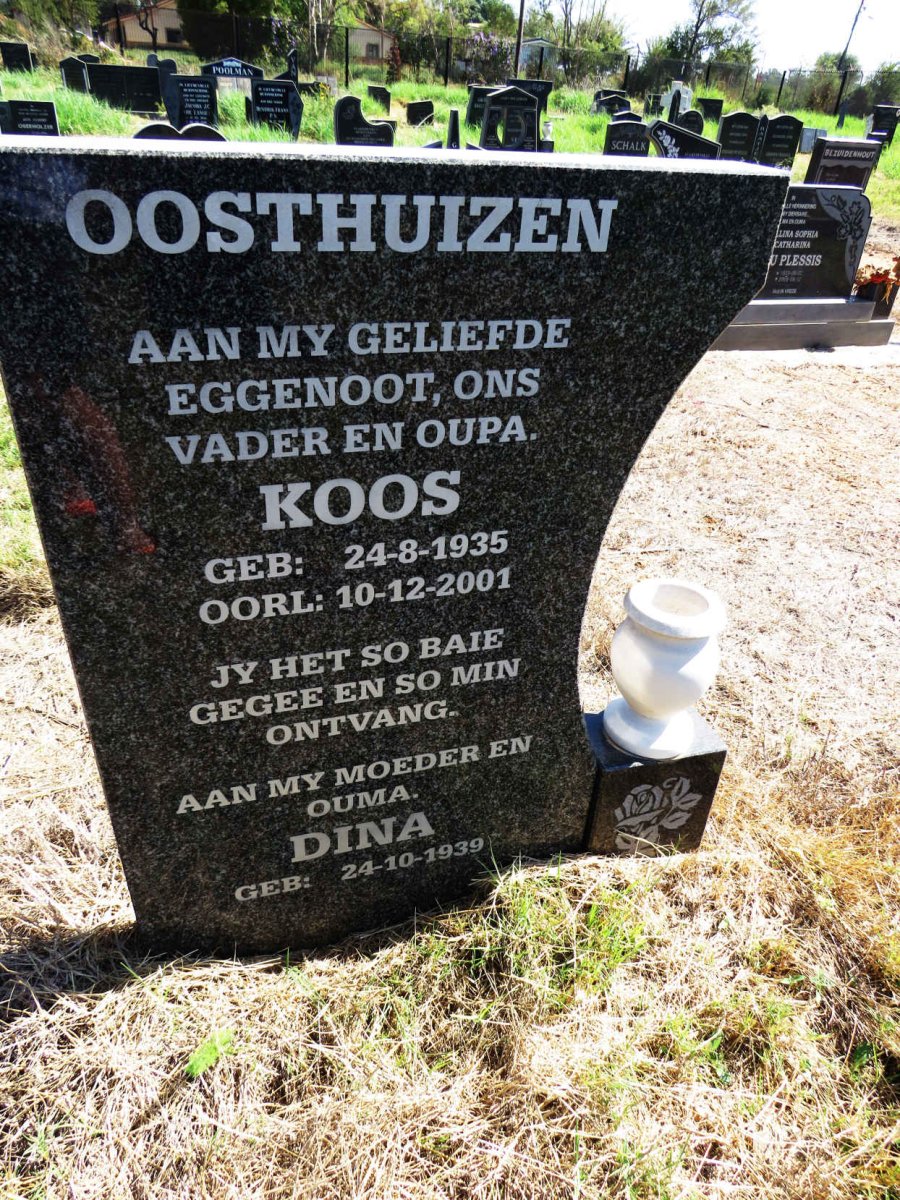 OOSTHUIZEN Koos 1935-2001 & Dina 1939- 