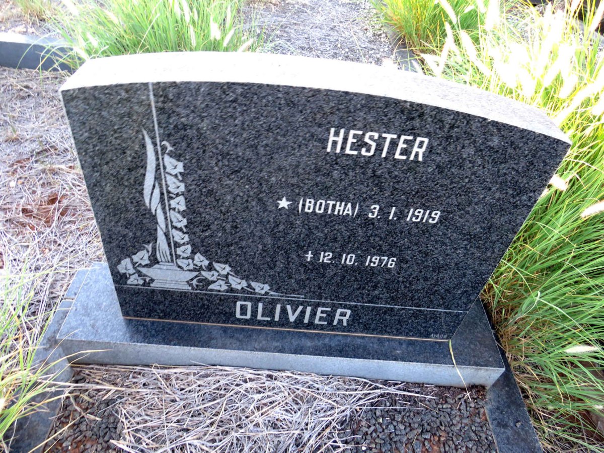 OLIVIER Hester nee BOTHA 1919-1976