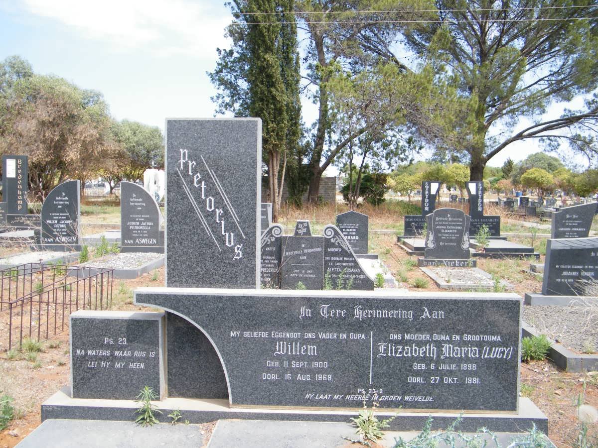 PRETORIUS Willem 1900-1968 &amp; Elizabeth Maria 1898-1981