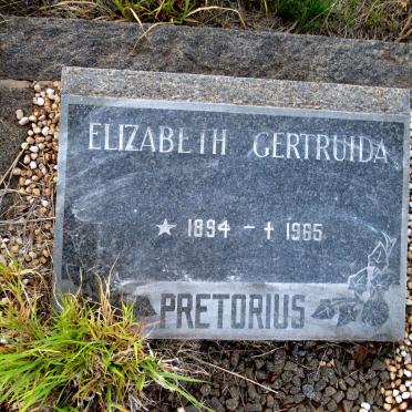PRETORIUS Elizabeth Gertruida 1894-1965