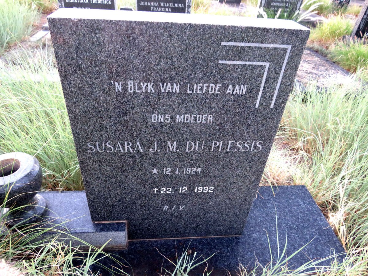 PLESSIS Oelof A., du 1919-1965 & Susara J.M. 1924-1992_2